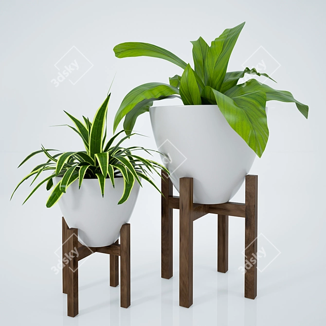 Green Oasis: Indoor Plants 3D model image 1