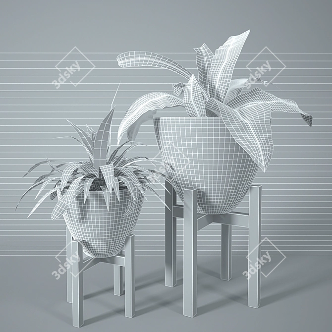 Green Oasis: Indoor Plants 3D model image 2