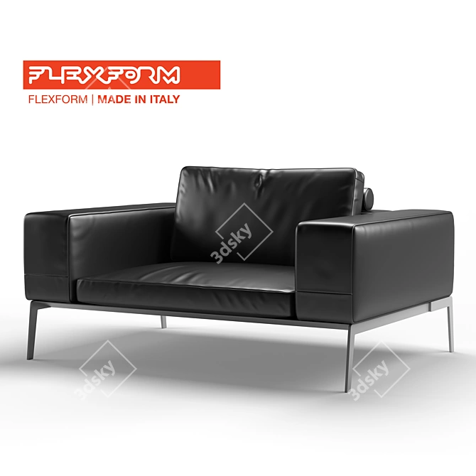 Elegant and Sleek Flexform Armchair 3D model image 1