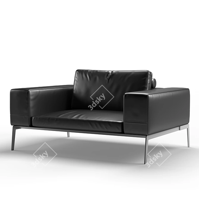Elegant and Sleek Flexform Armchair 3D model image 2