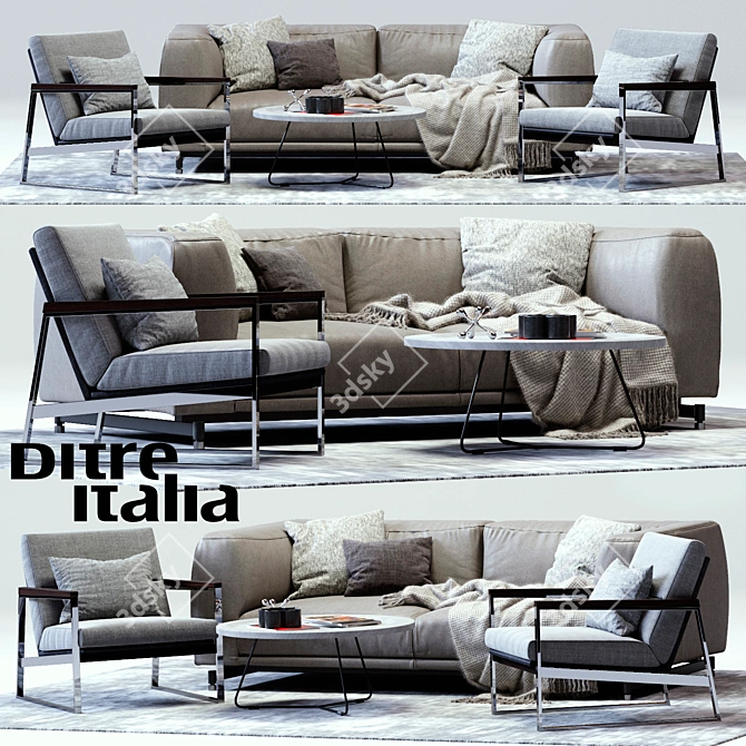 Title: St Germain Sofa & Daytona Armchair Set 3D model image 1