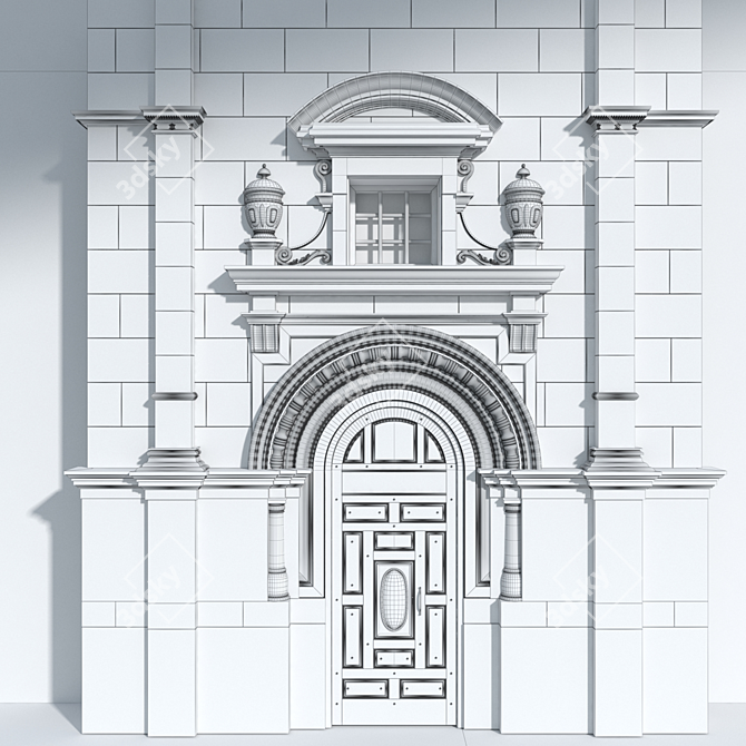 Classic Elegance: MultiTexture Facade 3D model image 3