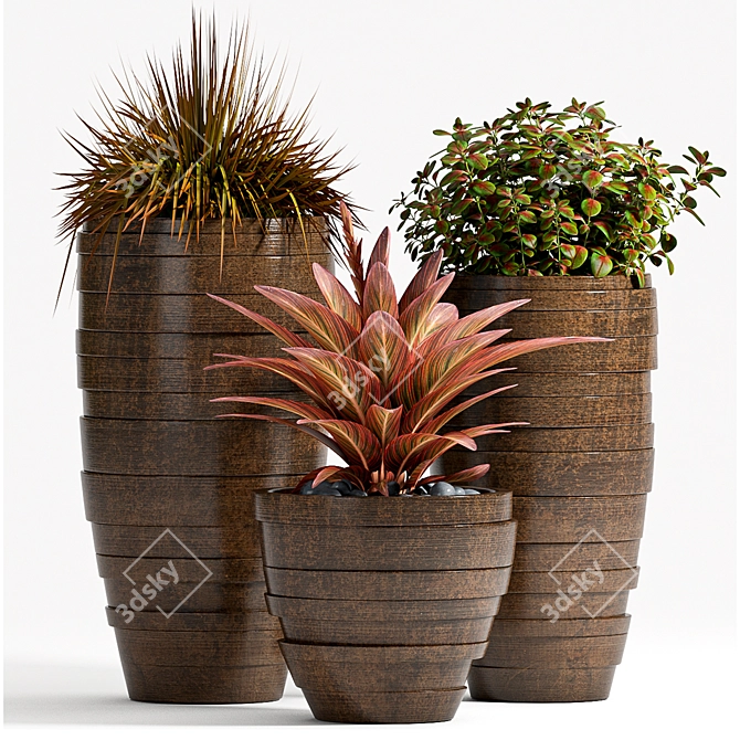 Botanical Bliss: 72-Piece Plant Set 3D model image 1