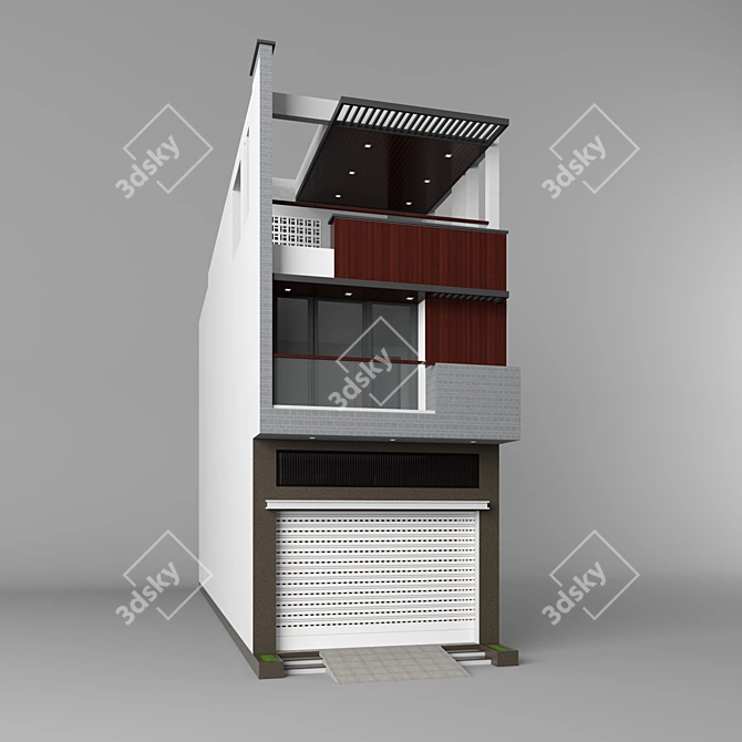 Urban Living: Street House 3D model image 1