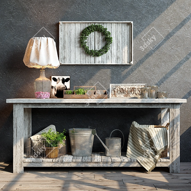 Rustic Farmhouse Decor Set 3D model image 1