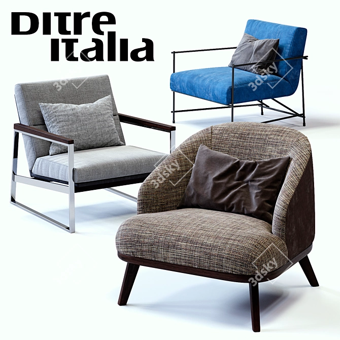 Italian Armchair Set: Kyo, St. Tropez, Daytona 3D model image 1