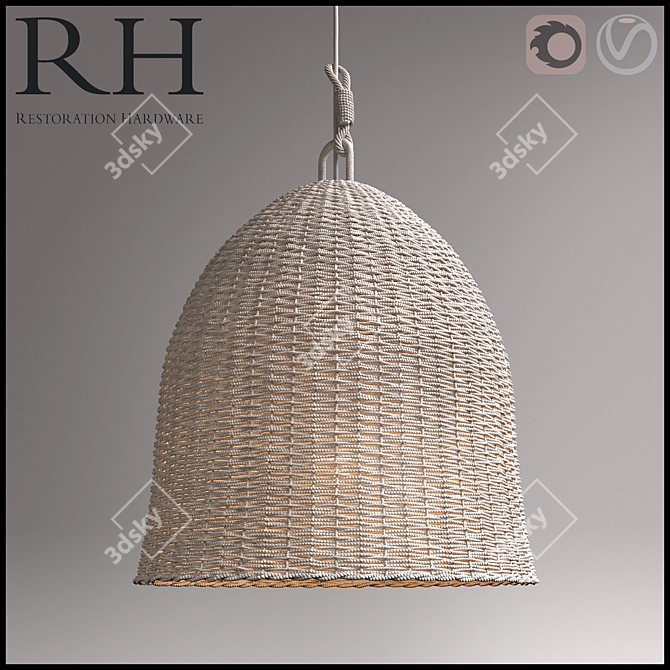 Resto Hard Seagrass Pendant 3D model image 1