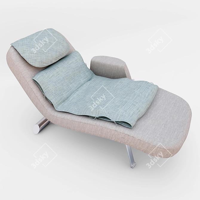 Elegant Shezlong Sofa 3D model image 1