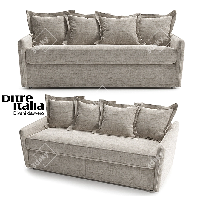 Modern Italian Sofa Bed 3D model image 1