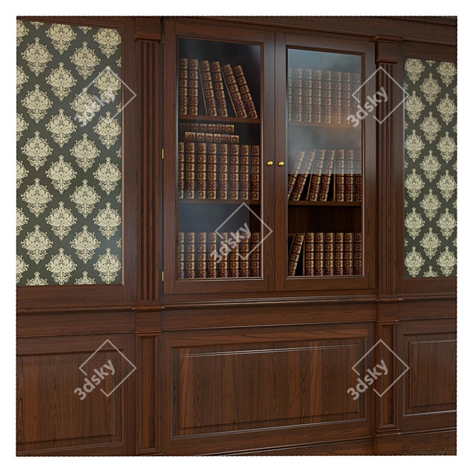 Built-in Wardrobe Set: 1300mm Closet Module, 2 Piers, Cornice 3D model image 2