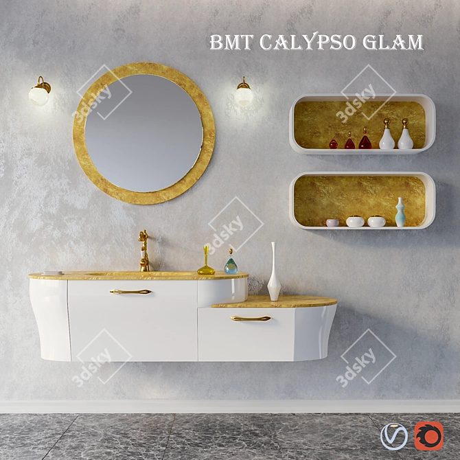 Calypso Glam Bathroom Set 3D model image 1