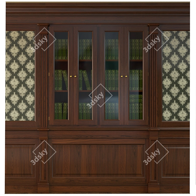 Built-in Wardrobe Set | 1500mm Module, Pilasters, Cornice 3D model image 1