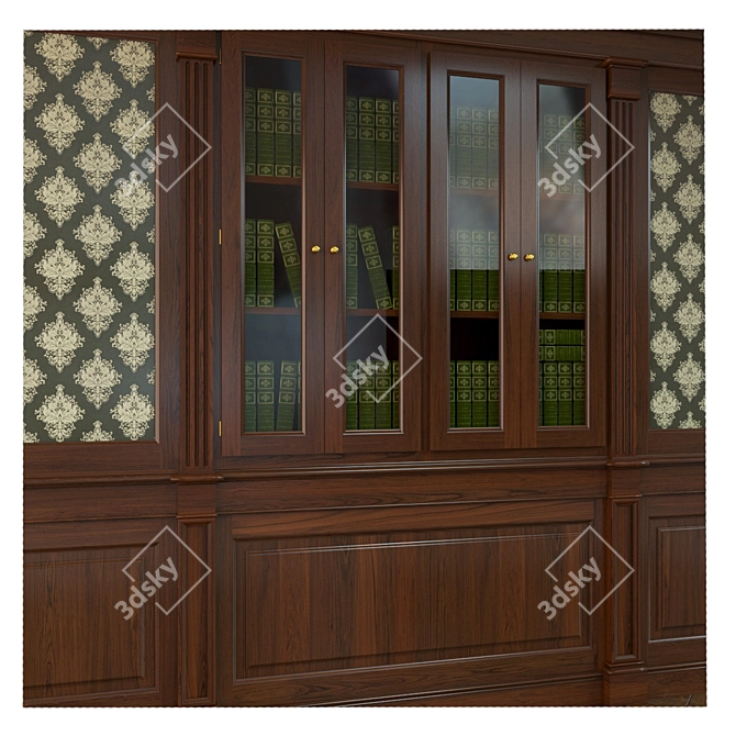 Built-in Wardrobe Set | 1500mm Module, Pilasters, Cornice 3D model image 2