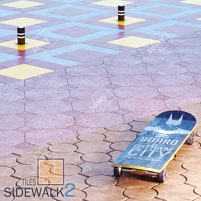 Versatile Paving Tiles Set 3D model image 1