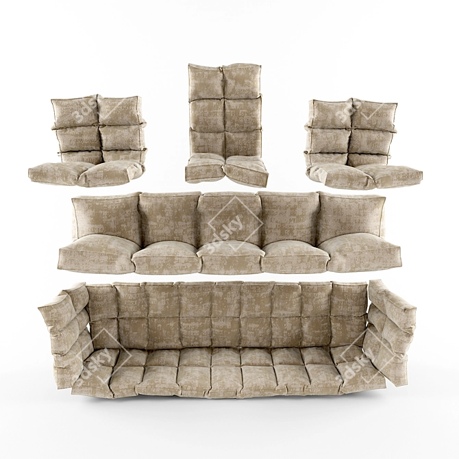 Cozy Corner Sofa Set 3D model image 2