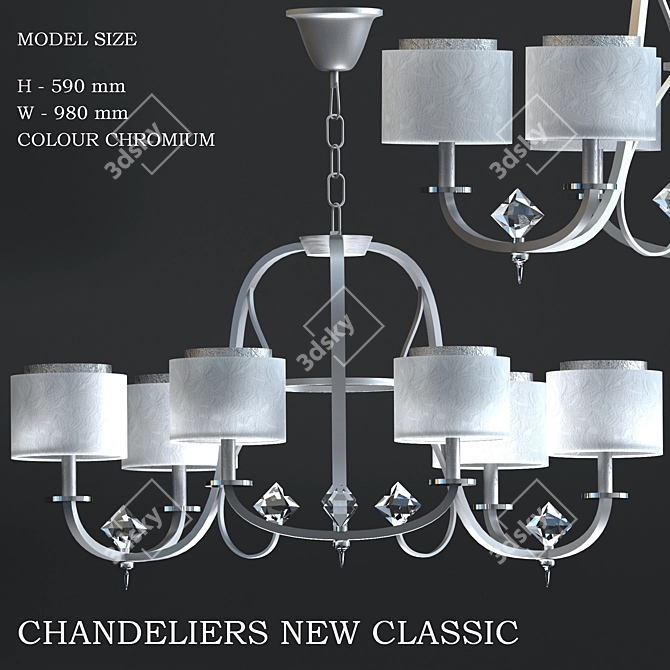 Elegant Classic Chandeliers 3D model image 1