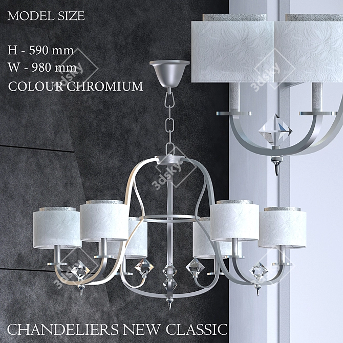 Elegant Classic Chandeliers 3D model image 2