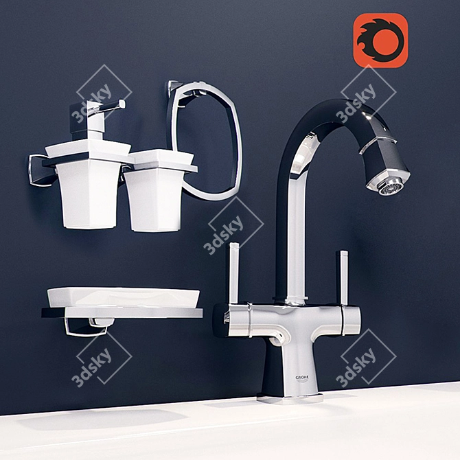 Grohe Grandera L-Size Basin Mixer Set 3D model image 1