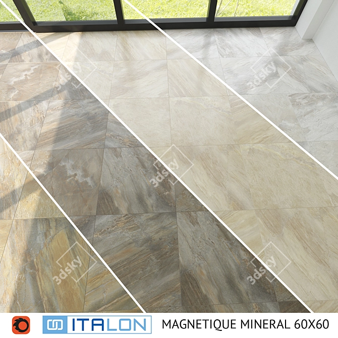 ITALON_MAGNETIQUE MINERAL 60x60 - Stunning Ceramic Floor Tiles 3D model image 1