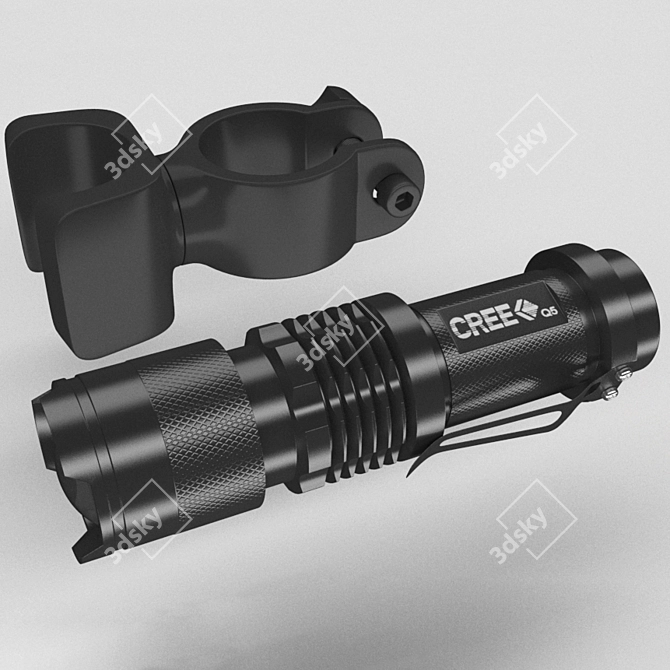 Cree Q5 Bike Rack Flashlight 3D model image 1