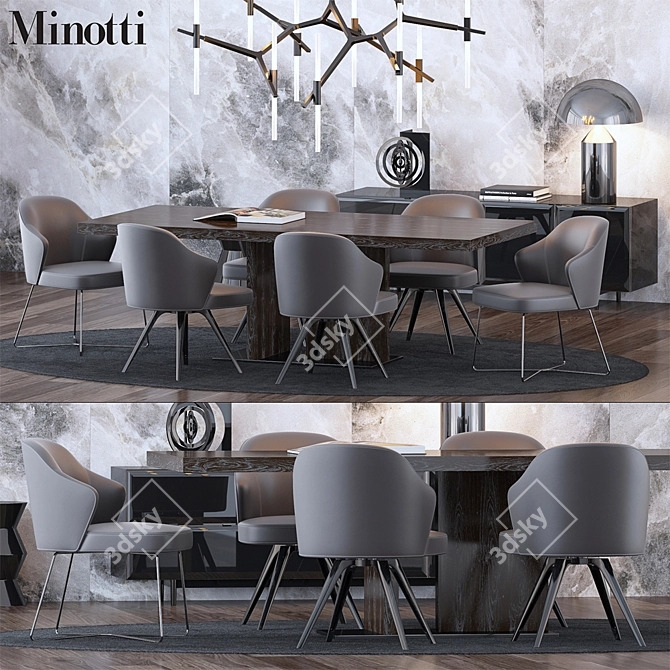 Elegant Minotti Set for Stylish Interiors 3D model image 1