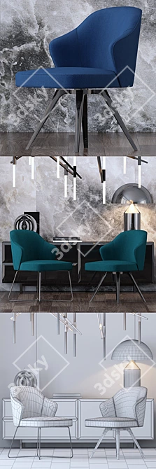 Elegant Minotti Set for Stylish Interiors 3D model image 2