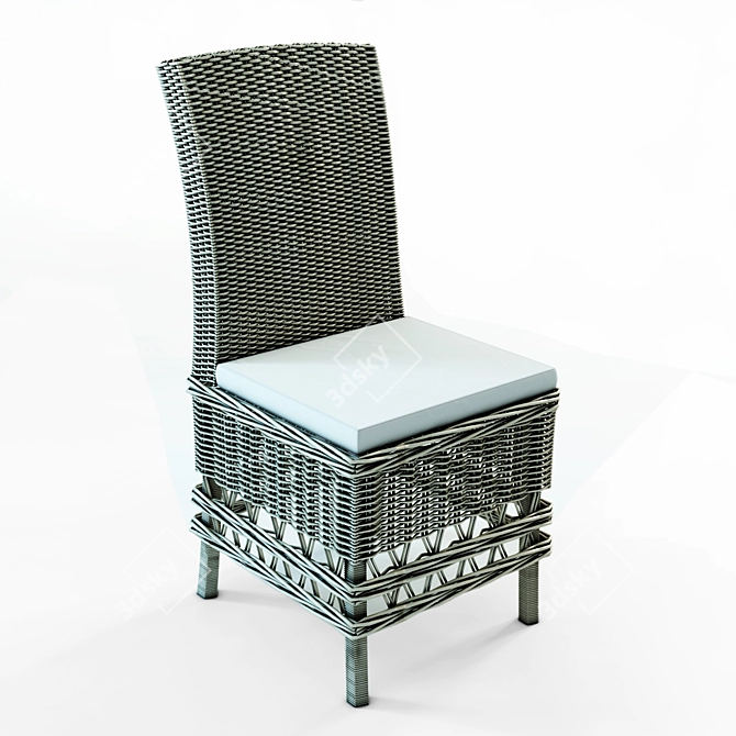 Coastal Charm Wicker Lilly Chairs 3D model image 1