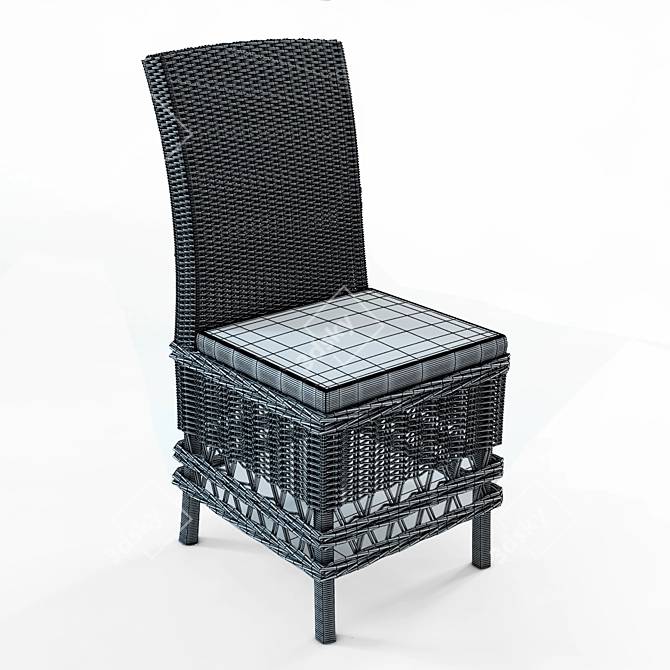 Coastal Charm Wicker Lilly Chairs 3D model image 3