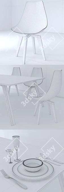 Luxury Diamond Dining Set | Elegant and Exquisite 3D model image 3