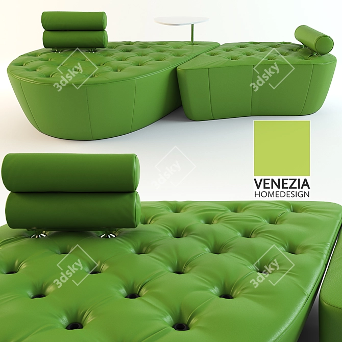 Sophisticated Lounge Sofa 3D model image 1