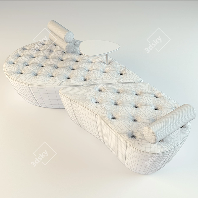 Sophisticated Lounge Sofa 3D model image 3