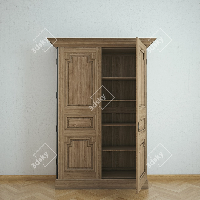 Montpellier Double-Door Cabinet: Elegant Restoration Hardware 3D model image 2