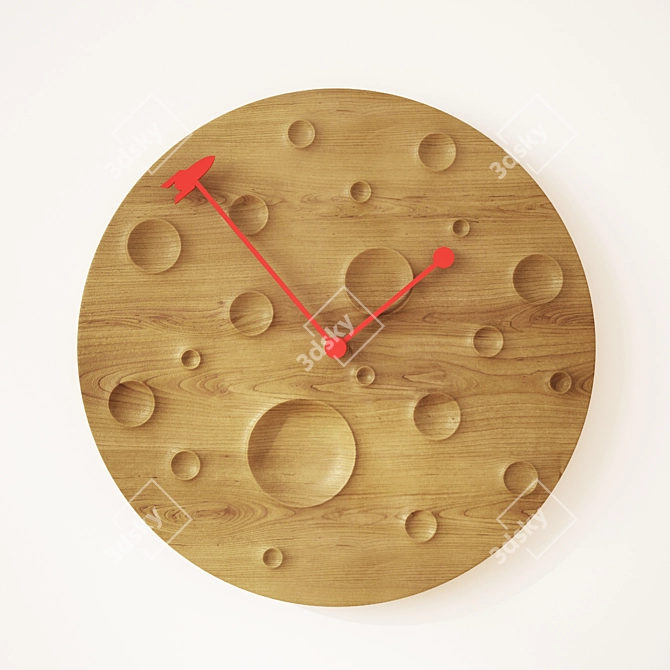 Moon Orbit Wall Clock: 60 Minutes of Lunar Bliss 3D model image 1