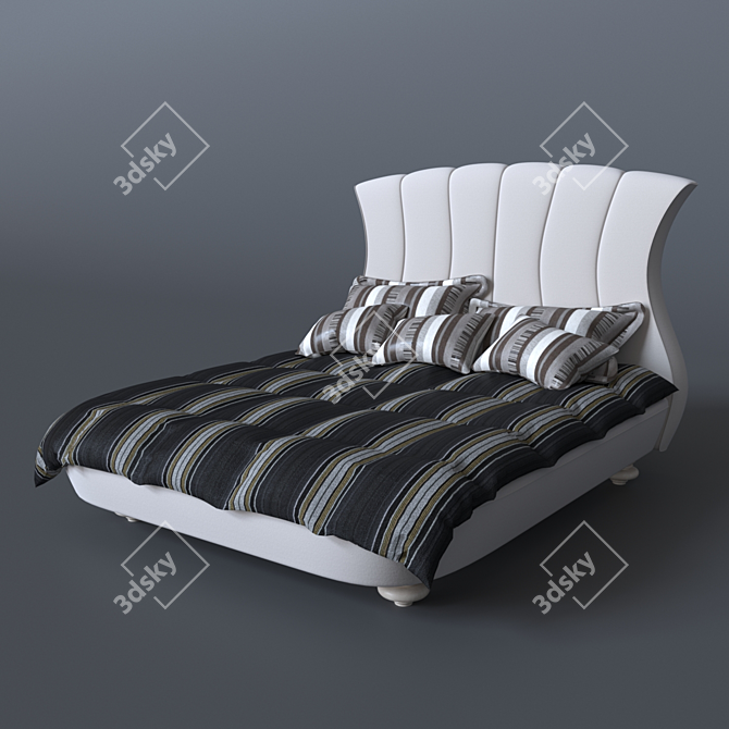 Luxury Italian Leon Bed by Corte Zari 3D model image 1