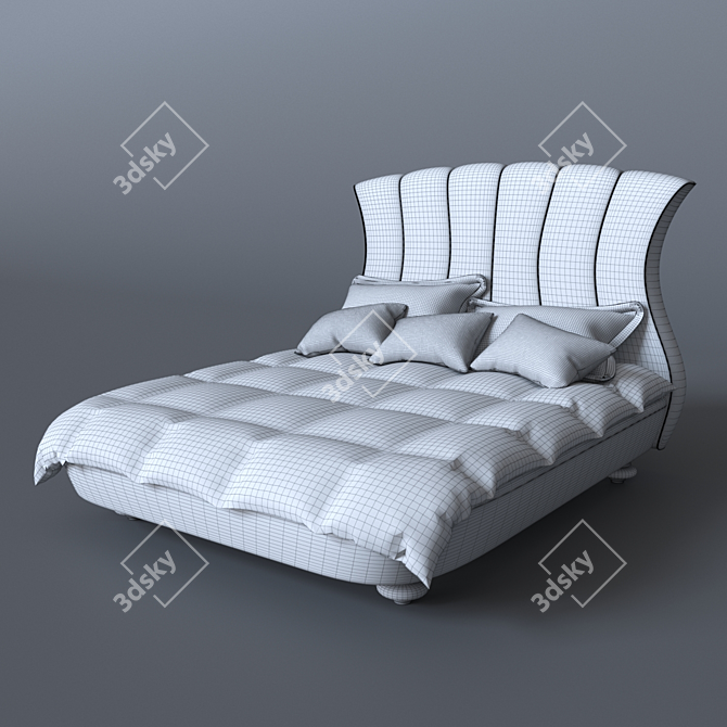 Luxury Italian Leon Bed by Corte Zari 3D model image 2