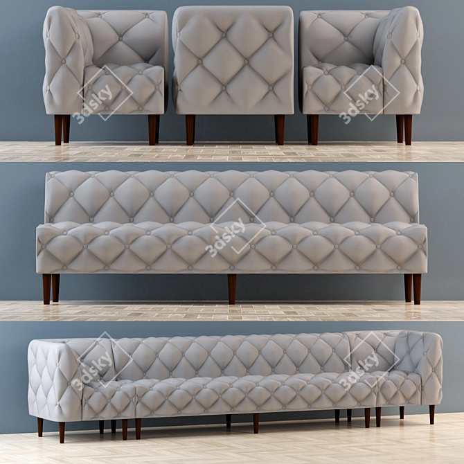 Classic Bar Sofa 3D model image 1