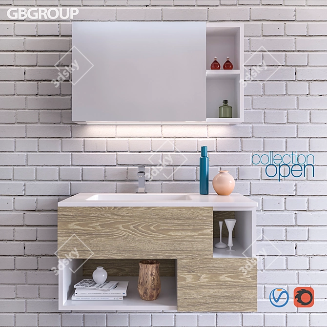 GBGROUP OPEN 07 Bathroom Set 3D model image 1