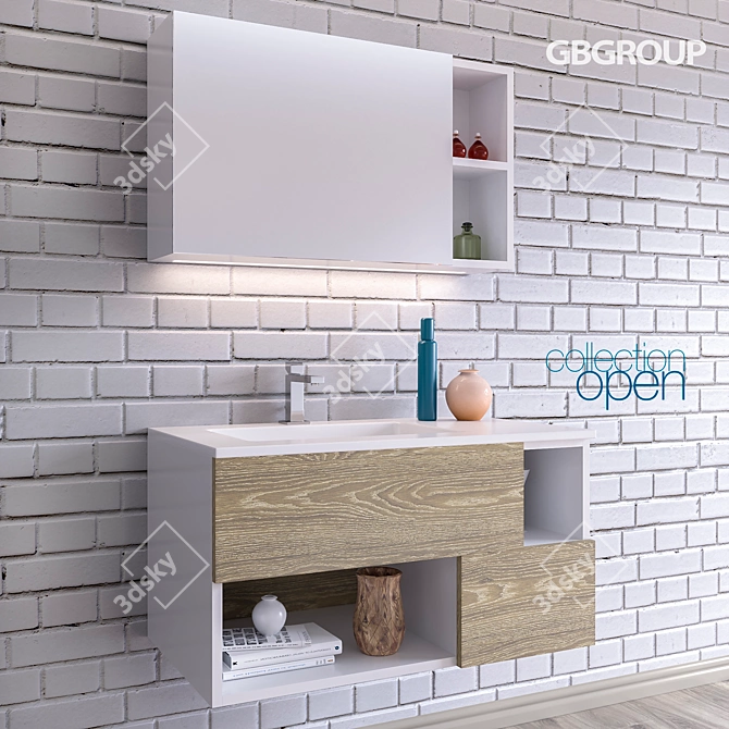 GBGROUP OPEN 07 Bathroom Set 3D model image 2