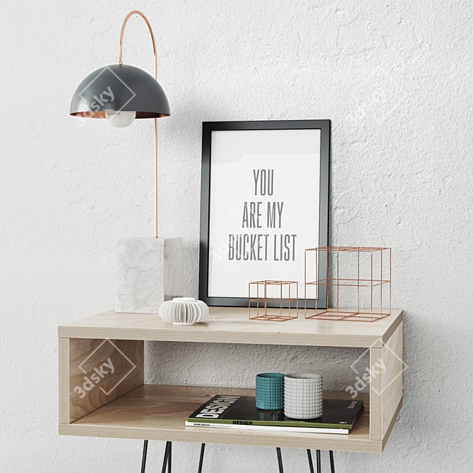 Birch Wood Nightstand: Modern and Durable 3D model image 1