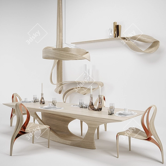 Sculptural Dining Masterpieces 3D model image 1