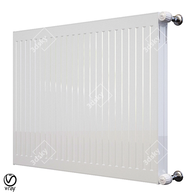 Sleek Steel Radiator 3D model image 1