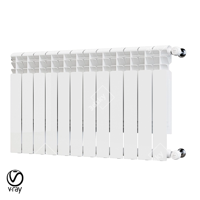 Sleek Aluminum Radiator 3D model image 1