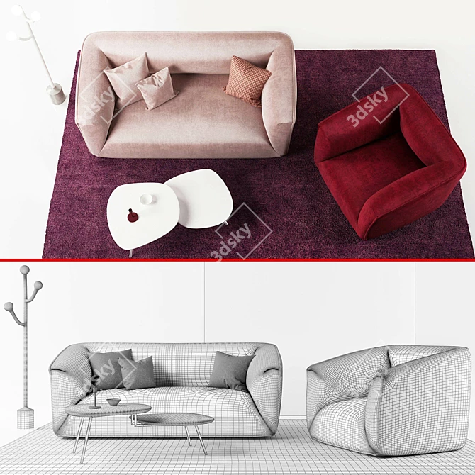 Modern Comfort: Calligaris Sweet Furniture Set 3D model image 2