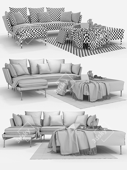 Suita Chaise Longue: Modern Comfort for Your Home 3D model image 3