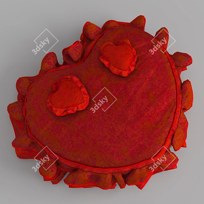 Romantic Love Heart Bed 3D model image 1