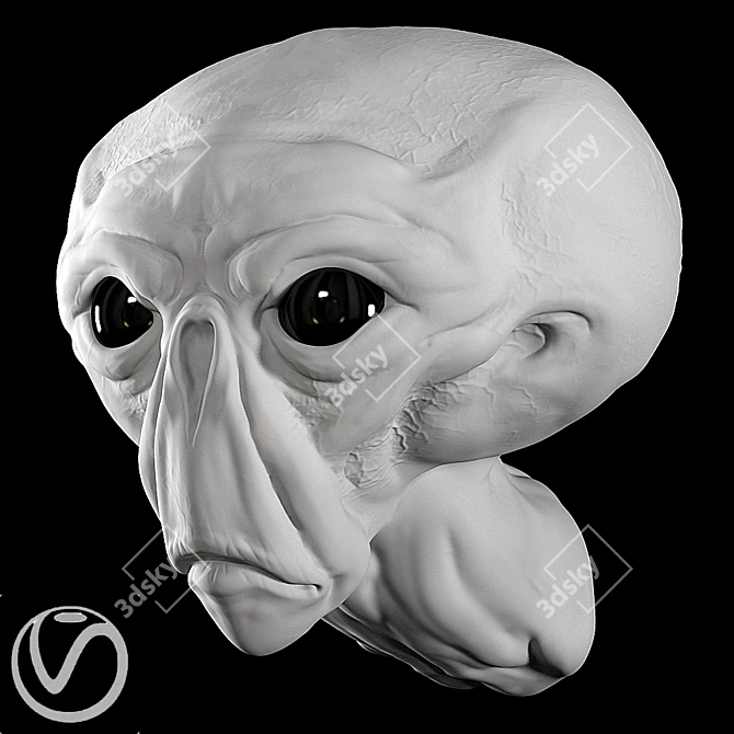 Alien Plaster Head 3D model image 1