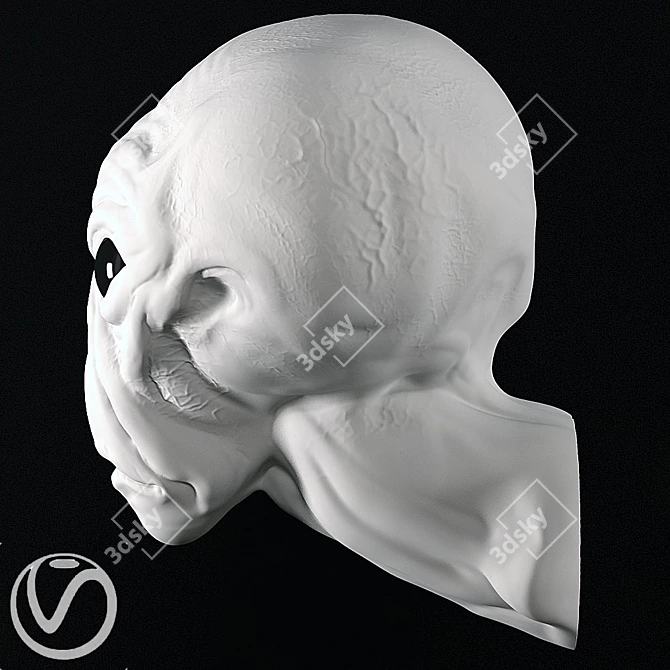 Alien Plaster Head 3D model image 3