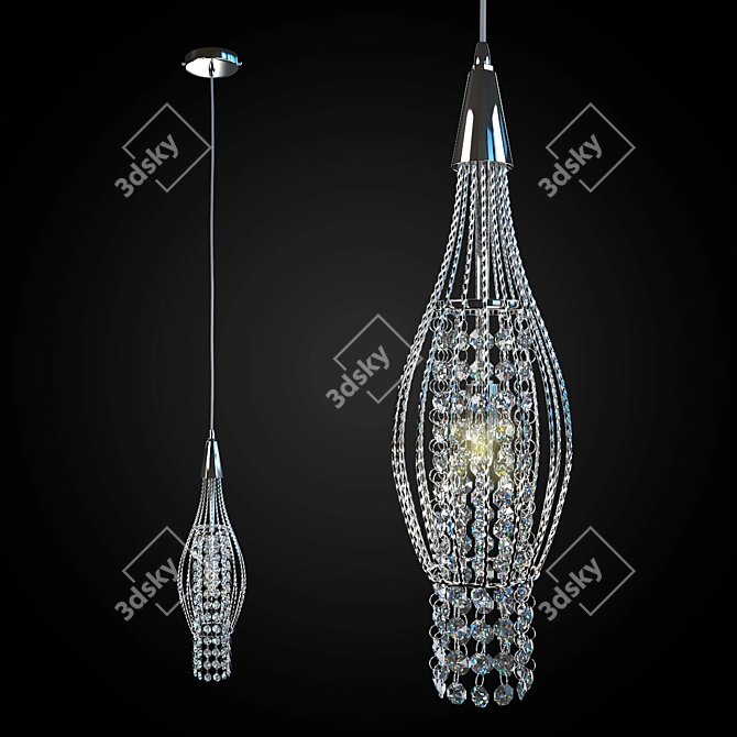 Elegant Chrome Pendant Lamp 3D model image 1