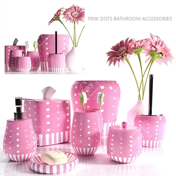 Pretty in Pink Bathroom Set 3D model image 1