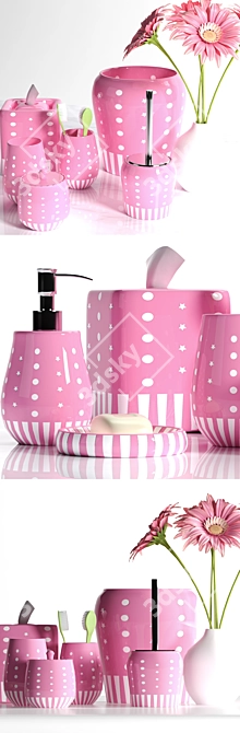 Pretty in Pink Bathroom Set 3D model image 2